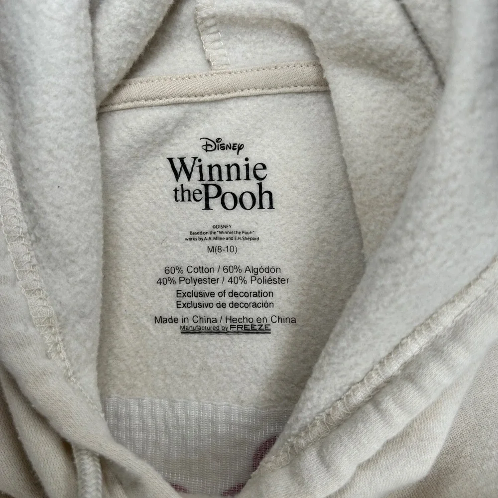 Disney Winnie the‎ Pooh Kids Hoodie Almond Beige Patch Sleeve LH42404FH M 8-10